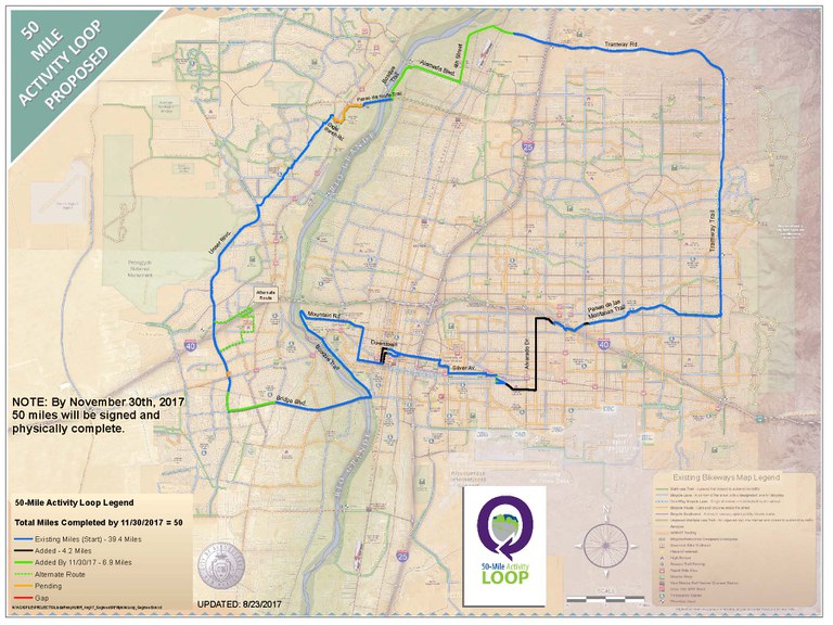 50 Mile Activity Loop Map as of Aug. 23, 2017