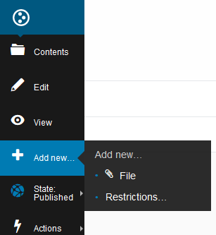 A screenshot of the add new file user interface in plone 5.