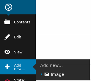 Screen shot of selecting an image from the Add New... menu.