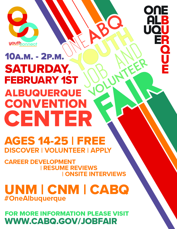 2020 One ABQ Youth Job & Volunteer Fair Flier