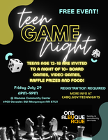 Free Event Game Night Teens age 12-18 are invited to a night of 10+ board games, video games, raffle prizes and food! Friday July 29 6pm-9pm at Alamosa Community Center 6900 Gonzales SW Albuquerque NM 87121 Registration Required